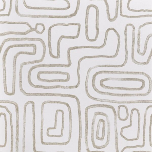 LXCREAT Wallpaper Peel and Stick Modern 17.32"x118" Beige and White Geometric Wallpaper Boho Contact Paper Self-Adhesive Removable Vinyl Film Roll for Bedroom Bathroom Cabinets Decor