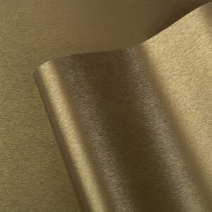 LXCREAT Fridge Wrap Peel and Stick Wallpaper Gold Brushed Stainless Steel Contact Paper for Appliance 15.7" x 393.7", Heat Resistant Self-Adhesive Vinyl Wallpaper for Kitchen Dishwasher Oven Cabinets